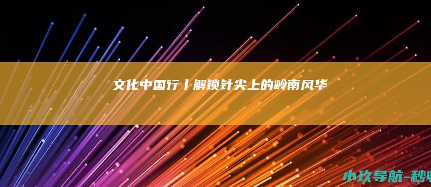 文化中国行丨解锁针尖上的岭南风华