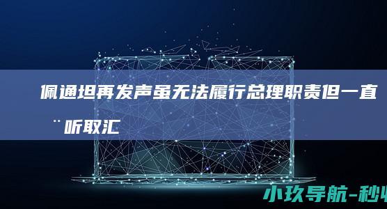 佩通坦再发声 虽无法履行总理职责 但一直在听取汇报并密切关注局势