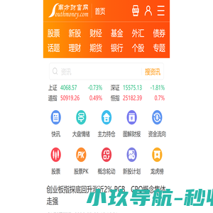 南方财富网:今日股票行情,天天基金净值_个股_股票_基金_外汇_期货_权证_债券_港股
