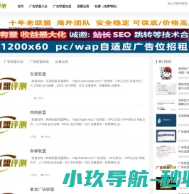 广告联盟评测网