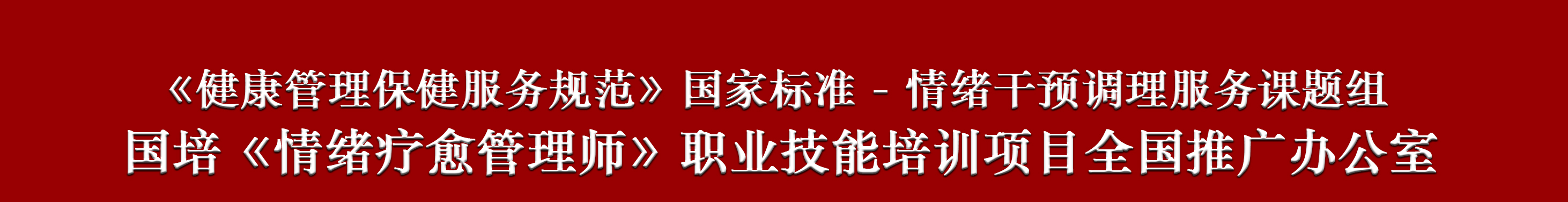 《健康管理保健服务规范》国家标准情绪干预调理课题组